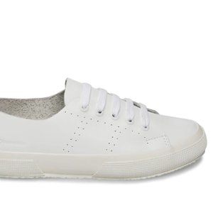 NIB Superga 2750 RAWCUTLEATHERU WHITE LEATHER Size EU 35, US 5